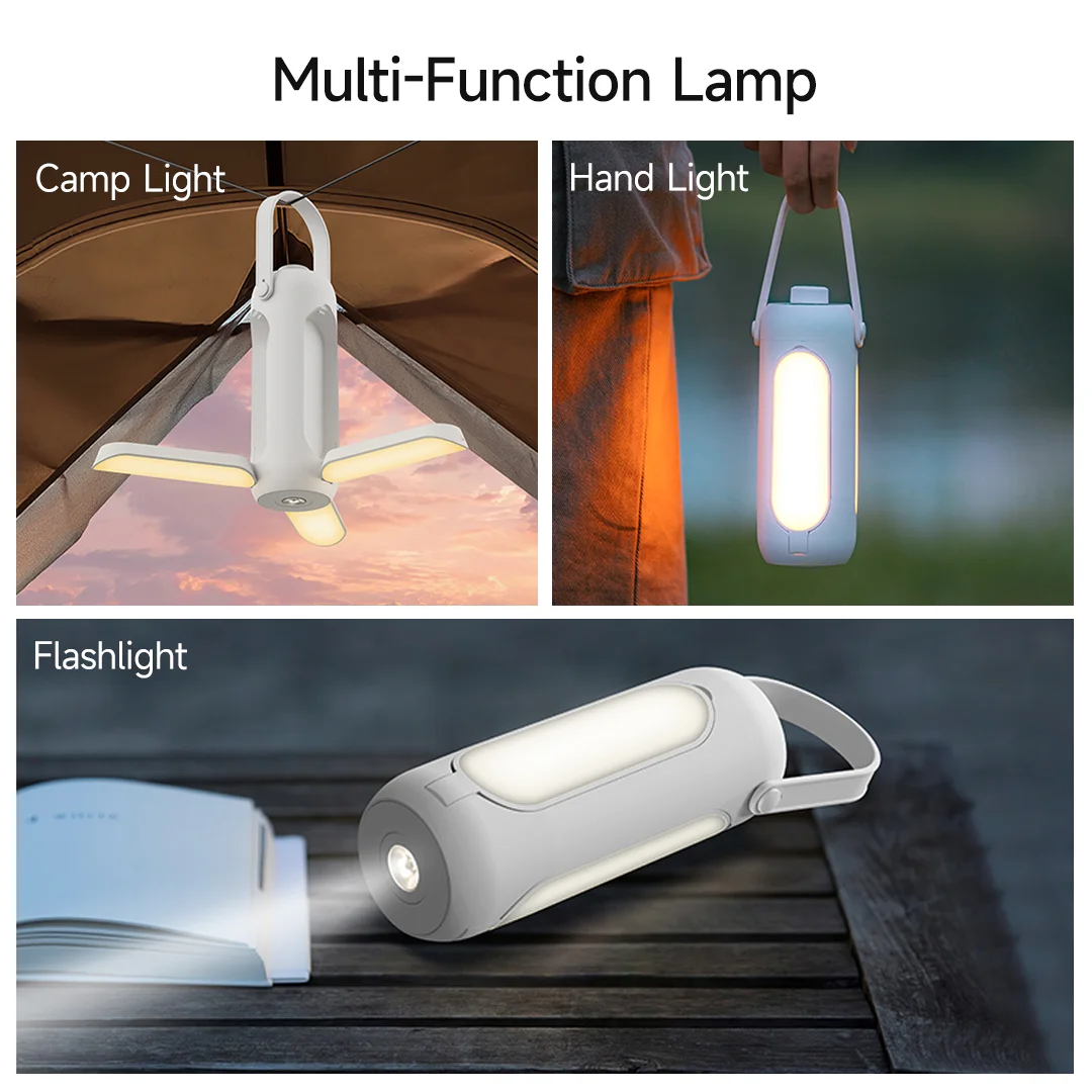 Multifunctional Camping Lamp 3 Color Light Stepless Dimming 10000mAh Large Capacity Deployable Lampshade night light
