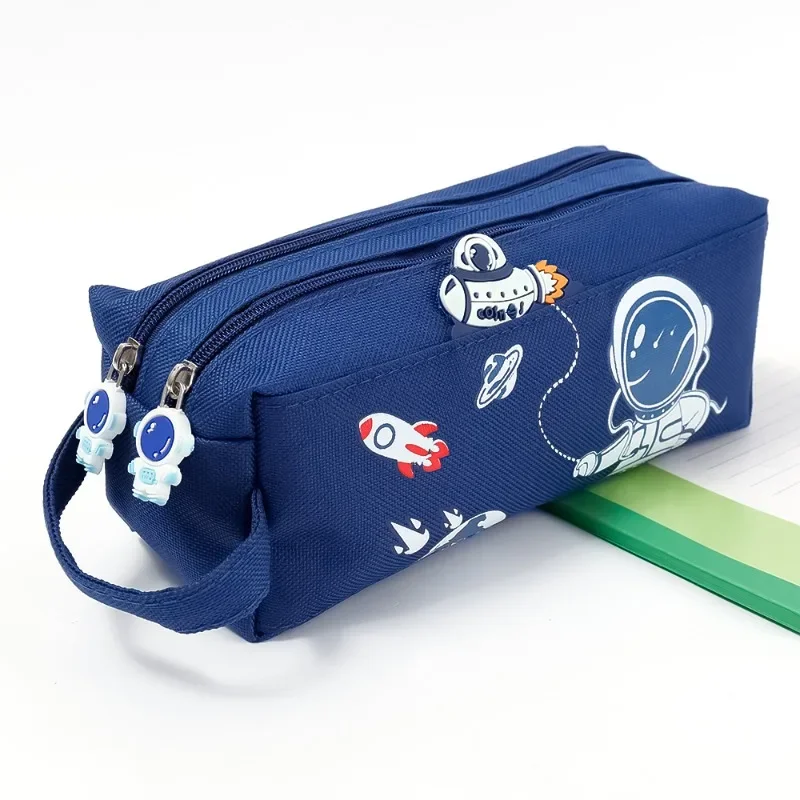 Trousse à crayons Astronome de grande capacité pour enfants, sac de papeterie de dessin animé mignon, sac de rangement de grande capacité, trousse à crayons en toile pour étudiants scolaires