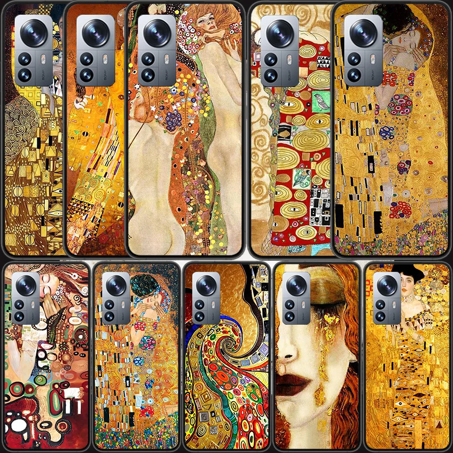 Kiss by Gustav Klimt Desig Phone Case For Xiaomi Poco X6 X5 X4 X3 GT NFC M4 M5 Pro 5G M3 Mi F6 F5 F4 F3 F2 F1 Capa Coq