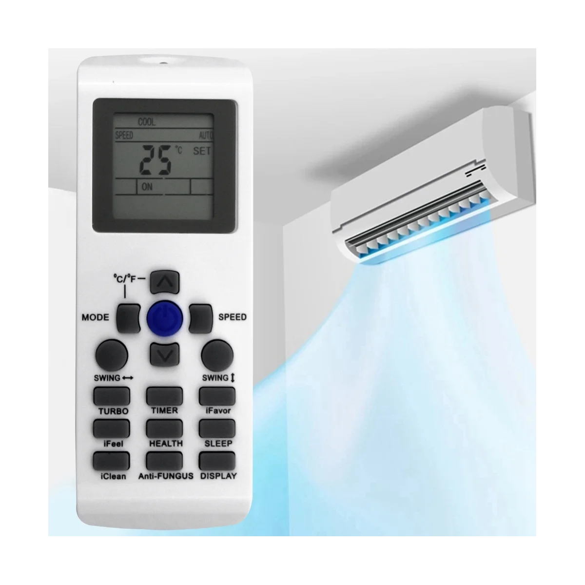 A57G-YKR-P/001E YKR-P/002E AC Remote Control Replace for AUX Air Conditioner Sub YKR-P/001E YKR-P/002E