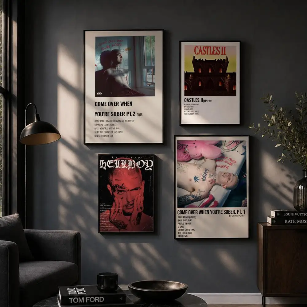 Singer L-Lil Peep album Poster HD Home Wall Stickers House hallway Living Room Bedroom Bar Office Decor Art Prints