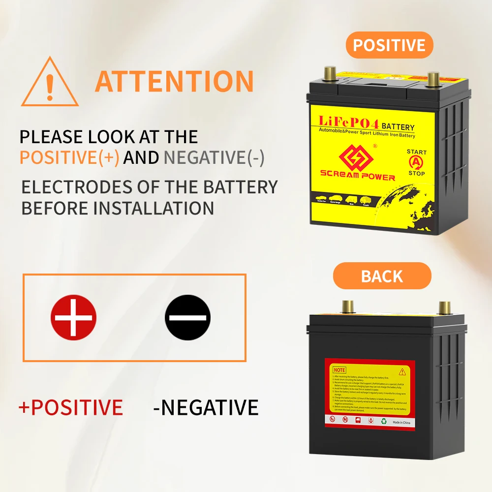 12V LiFePO4 Car Battery with BMS for Automobile Starting Jump Starter High Capacity 680-2300CCA Maintenance-free Rechargeable - view 6