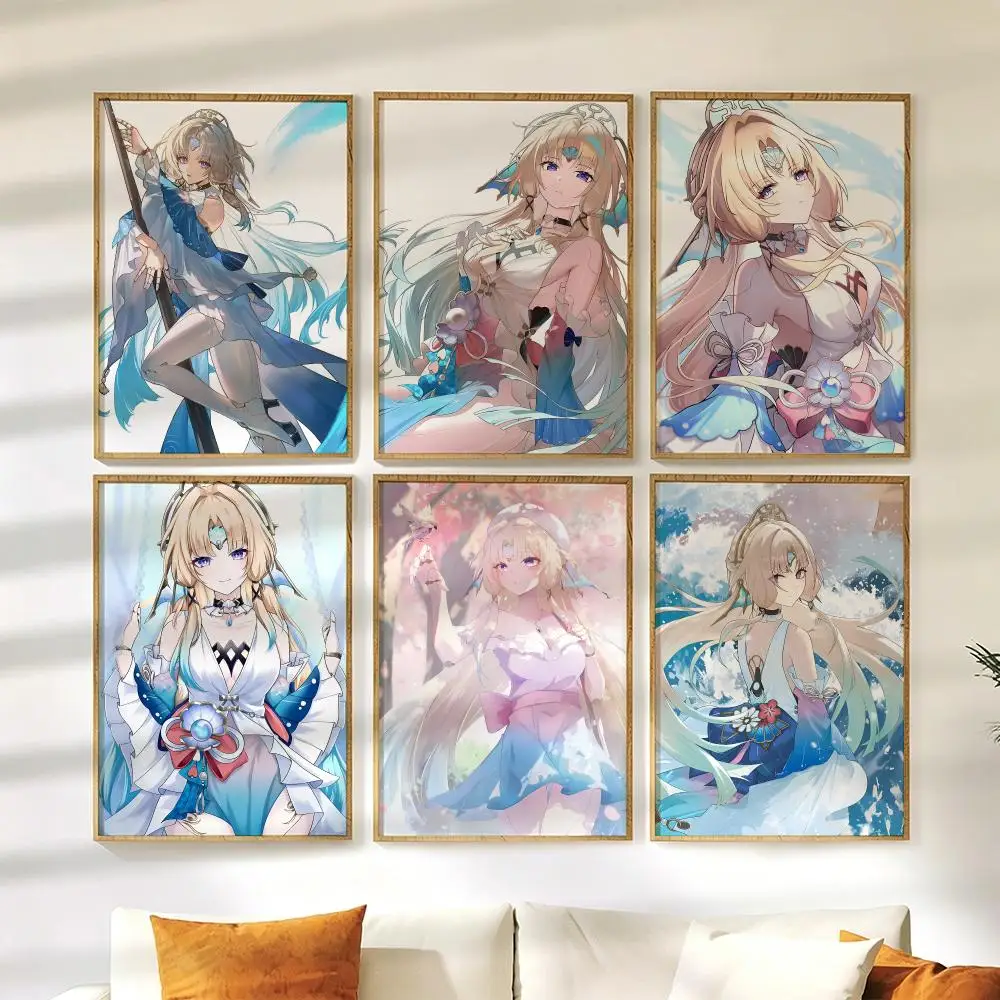 Pearl Honkai Star Rail Poster Wall Stickers HD Painting Self Adhesive Art Decals for Bedroom Living Room Home Decor