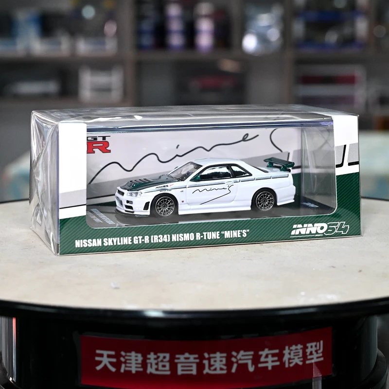 INNO 1:64 Nissan SKYLINE GTR R34 NISMO R-TUNE MINES alloy car model