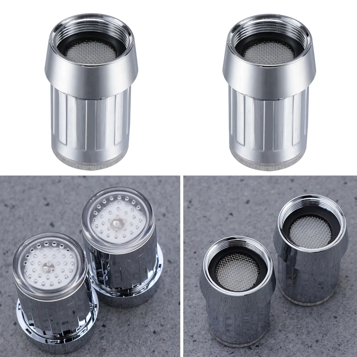 

Led Water Faucet Tap Ld8001-A6 Rgb Color Changing Temperature Sensor Faucet Abs Corrosion Resistant Easy Install Scald