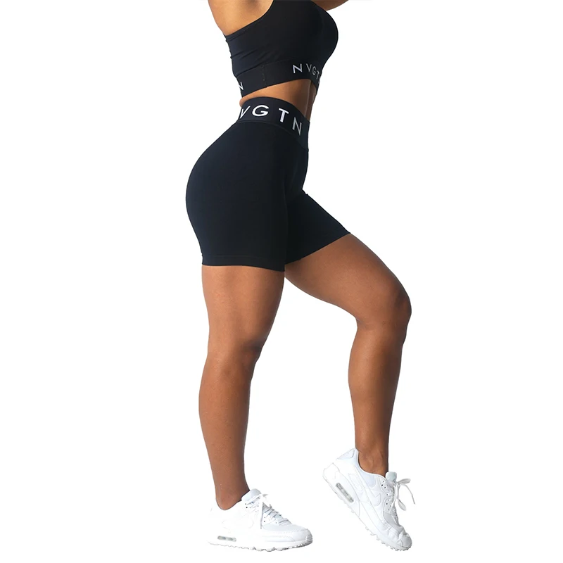 Nvgtn-Shorts esportivos sem costura para mulheres, elastano, elástico, respirável, levantamento de quadril, lazer, corrida, fitness