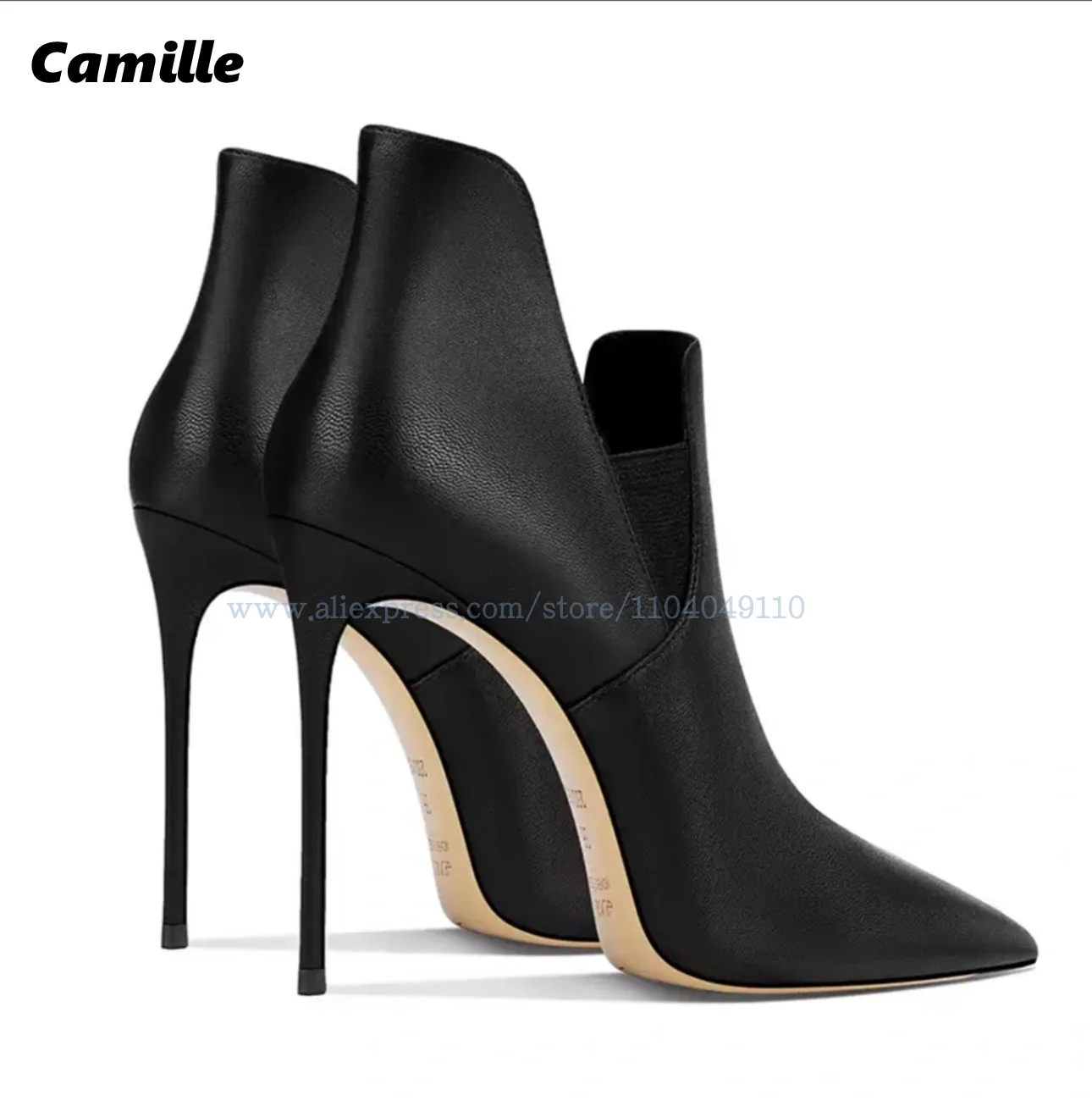 Real Sheepskin High-End Elastic Sleeve Siletto High-Heeled Boots Pointed Toe Sexy Elegant High Heels Classic Concise Work Boots