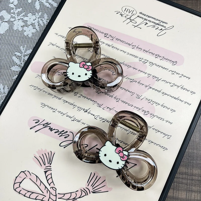

Hello Kitty Sanrio Kawaii Anime Headwear Cute Sweet Cartoon Hair Claw Clip Accessories Lovely Hairpin Hair Tie Gifts for Girls