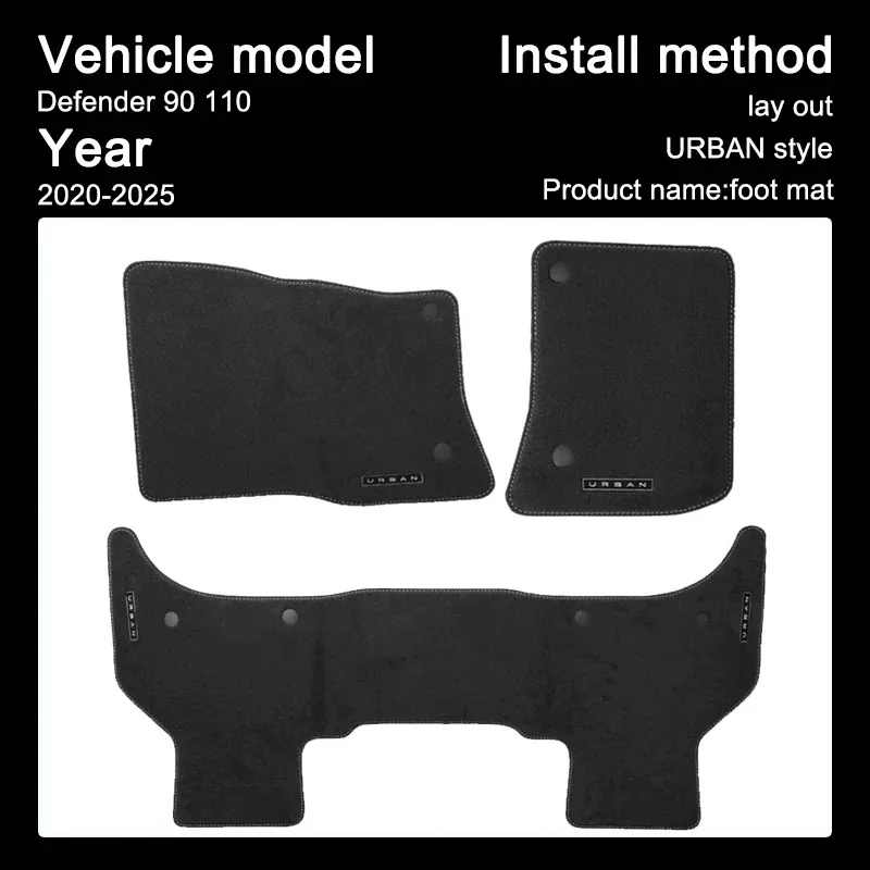 Urban Style Car Mat for Land Rover 90 110 2020-2025 L663 LHD Carpet Floor Mat Set-5 Seats Interior Decoration Item