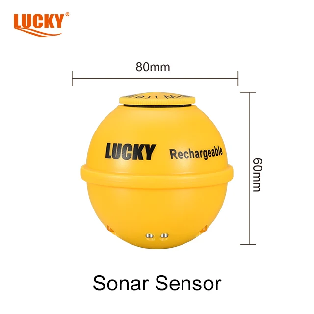 Lucky Fish FL168LiC-LA, pencari kedalaman 2.8 inci 3.7V baterai Lithium-ion layar Dot berwarna dengan Sensor nirkabel tipe LA