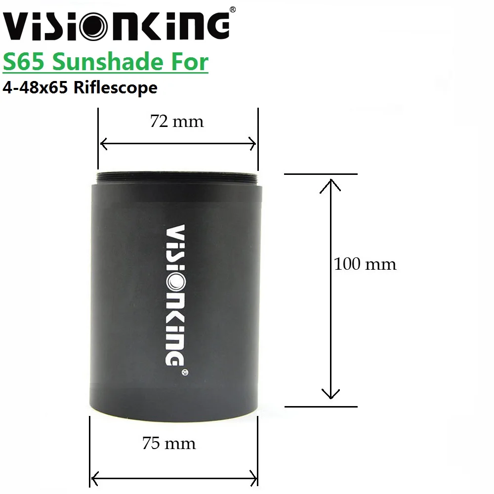 Visionking 65mm Riflescope Sunshade Hood Aluminum For 4-48x65 & 4-48x65ED Anti-reflection Protective Objective Lens Cover Cap