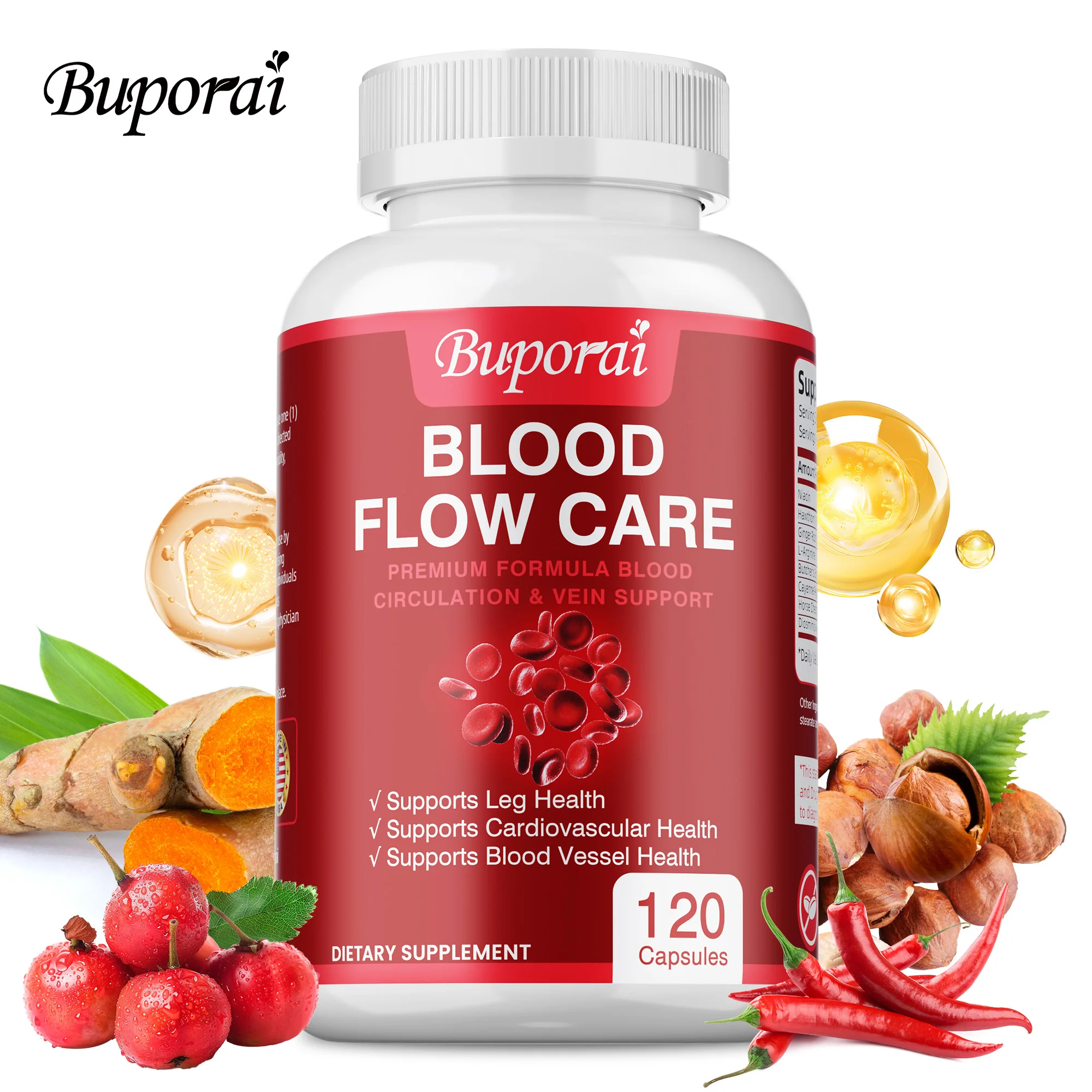 

Blood Flow Care - Supports Leg Vein, Heart, Blood Vessel and Cardiovascular Health, Promotes Blood Flow, and Enhances Focus