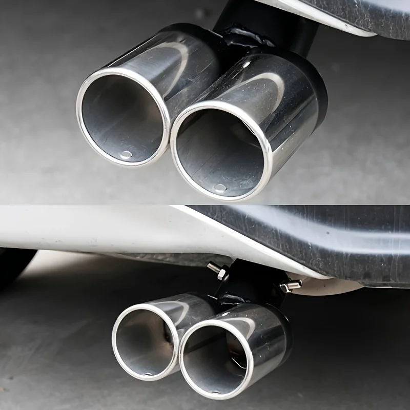 Automotive dual exhaust pipe head chrome stainless steel automotive exhaust muffler head rear tailpipe automotive accessories - Image 5