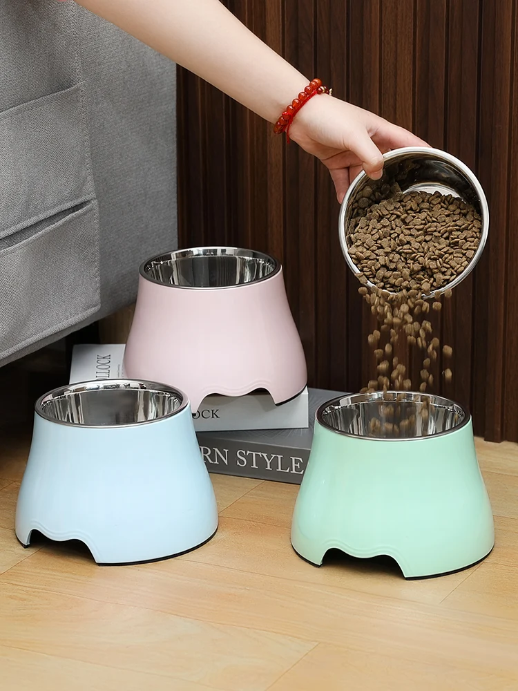 The product can be customized.High bowl pet bowl stainless steel dog bowl dog food bowl dog basin large dog and cat bowl