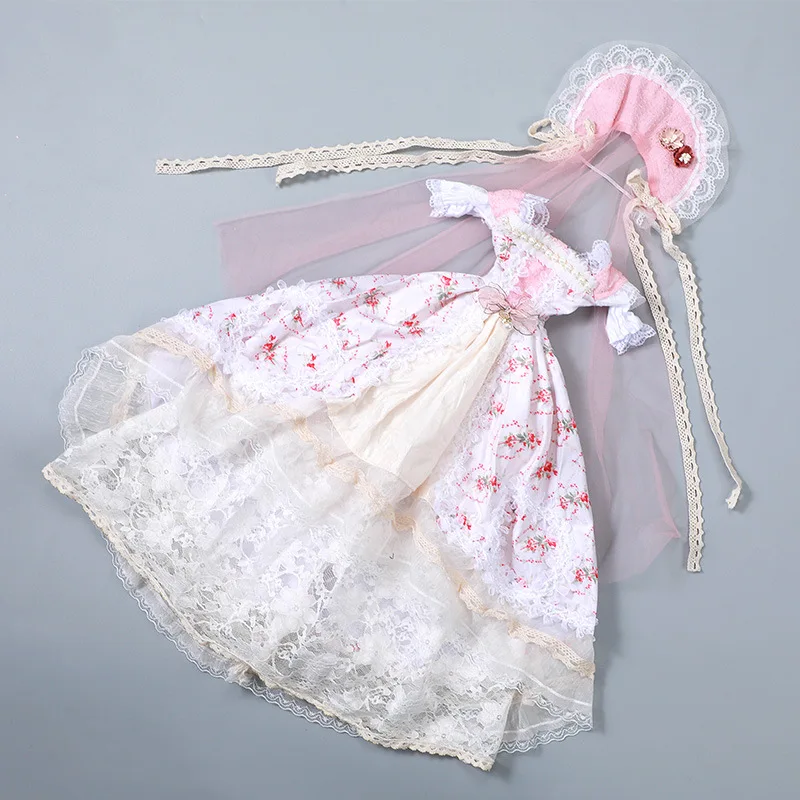 Lolita Style Palace Skirt 1/3 Bjd Doll's Clothes Accessories Dress Up Toys for Children 60cm Female Doll Dress