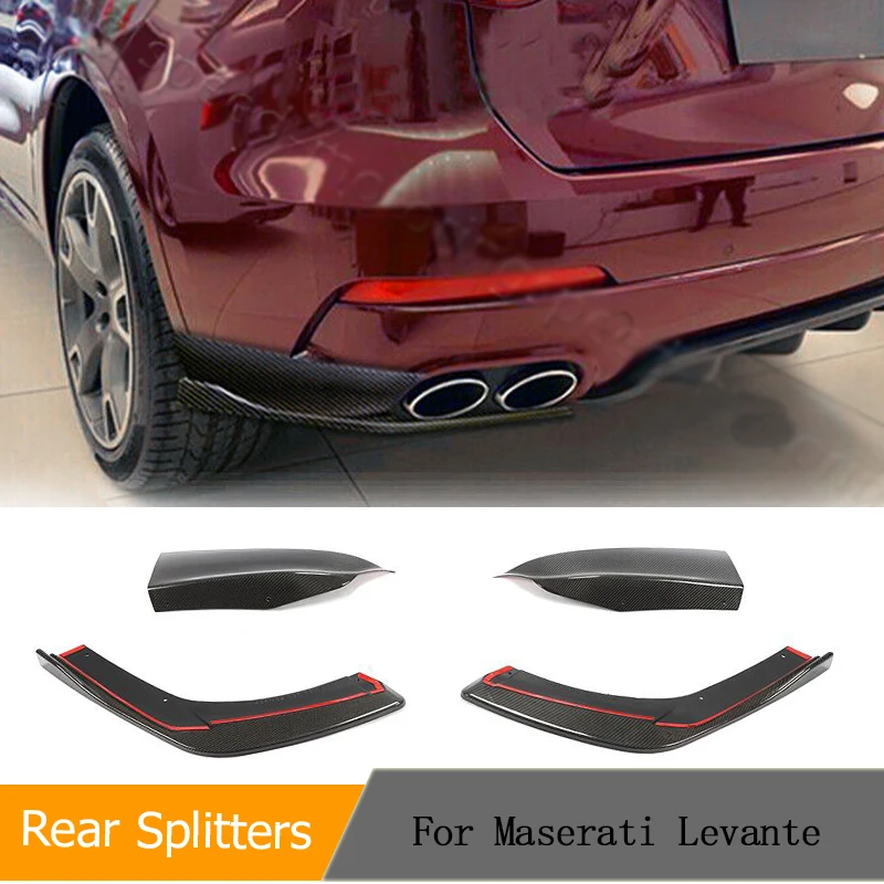 

Carbon Fiber Car Rear Bumper Splitters Fins For Maserati Levante S Sport Utility 4-Door 2016-2018 Auto Rear Canards Apron Guard