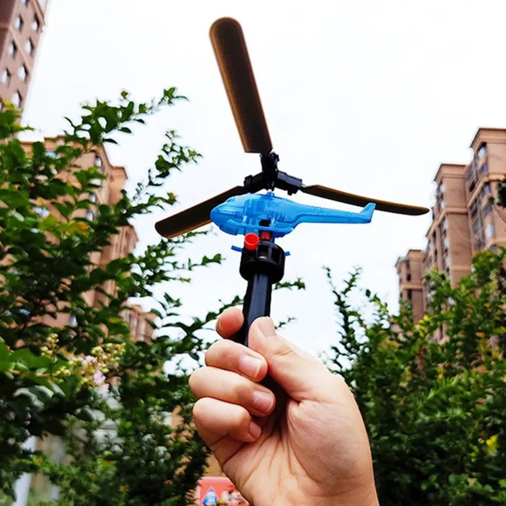 Jouet Hélicoptère avec Poignée et Câble Côtelé pour Enfant, Mini Jouet Amusant, Cadeau