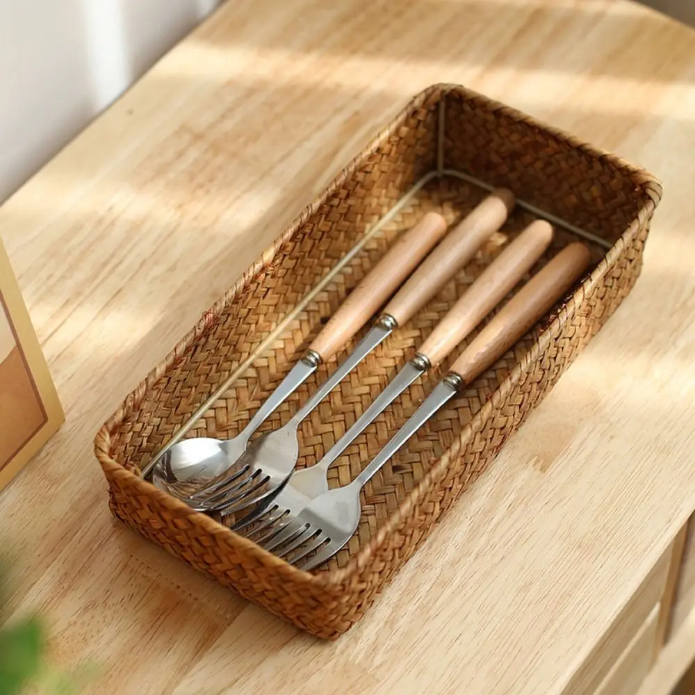 

Handmade Storage Basket Large Capacity Creative Seaweed Woven Basket Multi-Function Simple Desktop Clutter Box Food