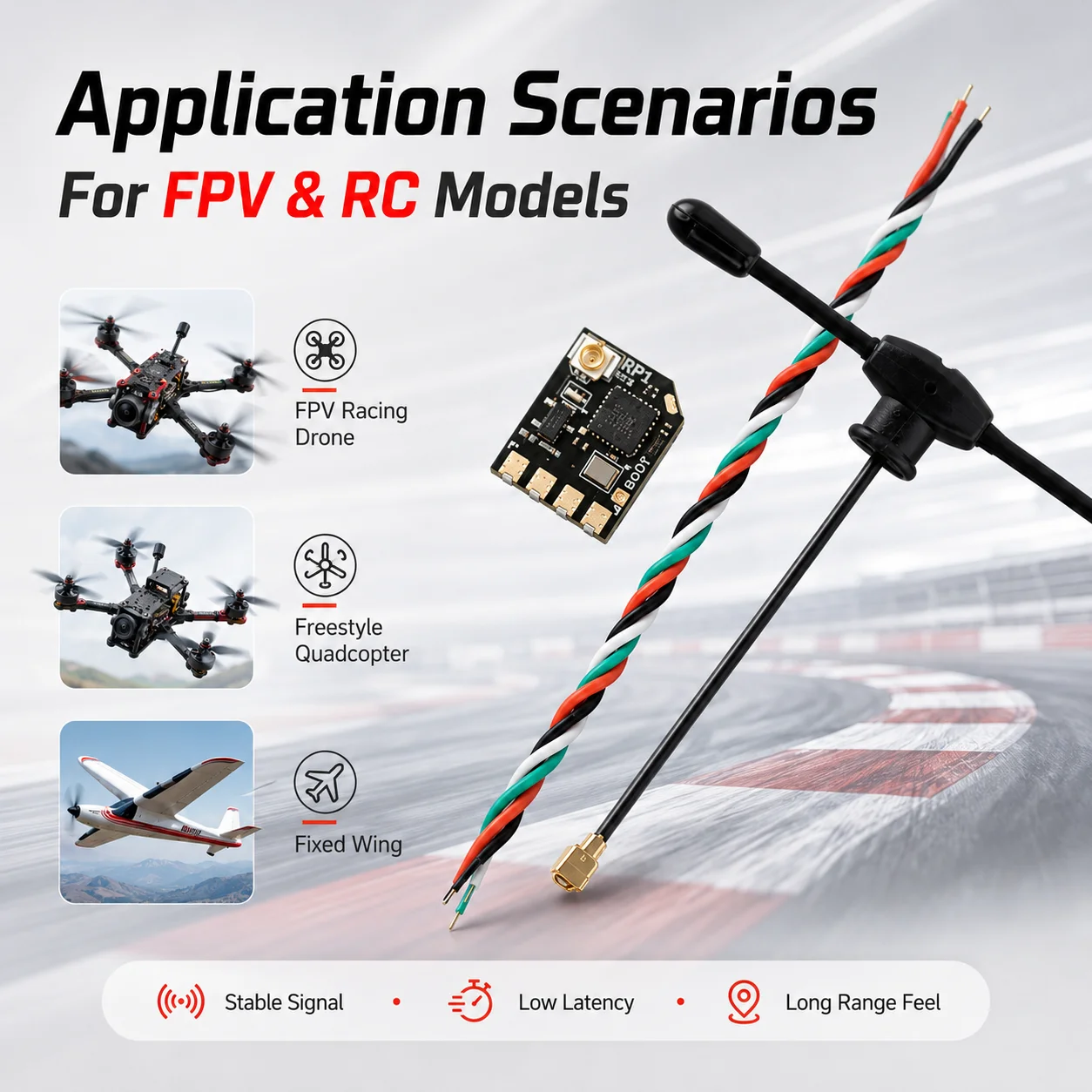 RadioMaster RP1 V2 ELRS Receiver 2.4G CRSF UART Nano RX With 65mm UFL Antenna Low Latency For FPV Quadcopter Fixed Wing RC Parts view 4