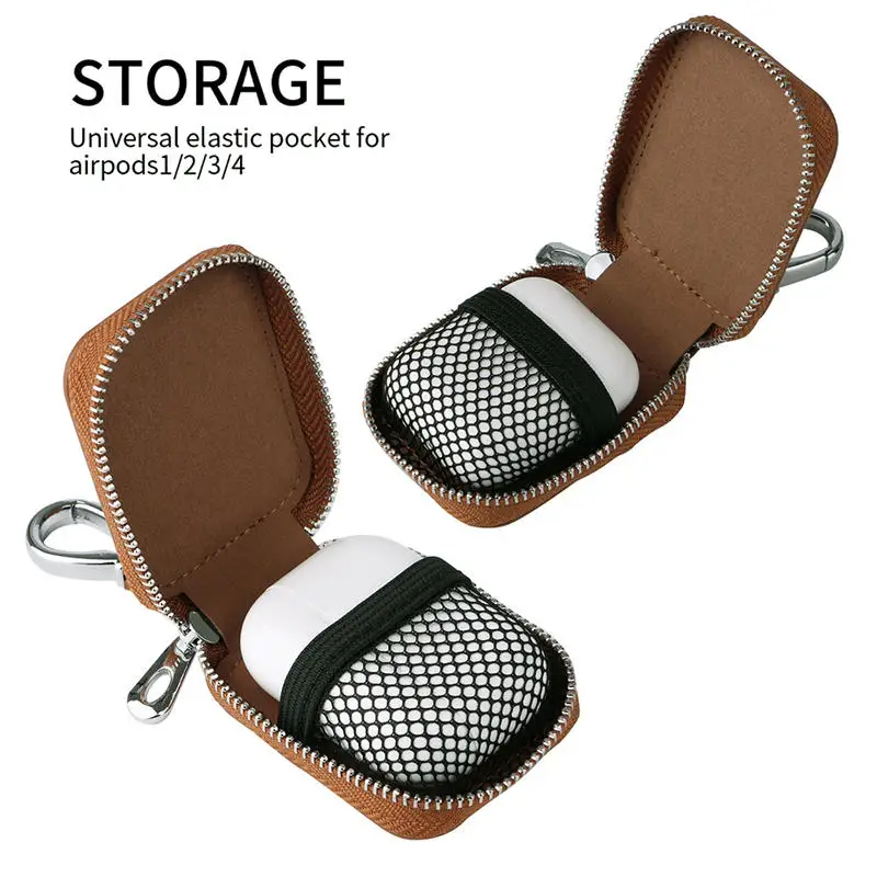 Portafogli chiave mini moda nuovo design tinta unita Borsa piccola per auricolari con cerniera in vera pelle carina con portachiavi per uomo donna