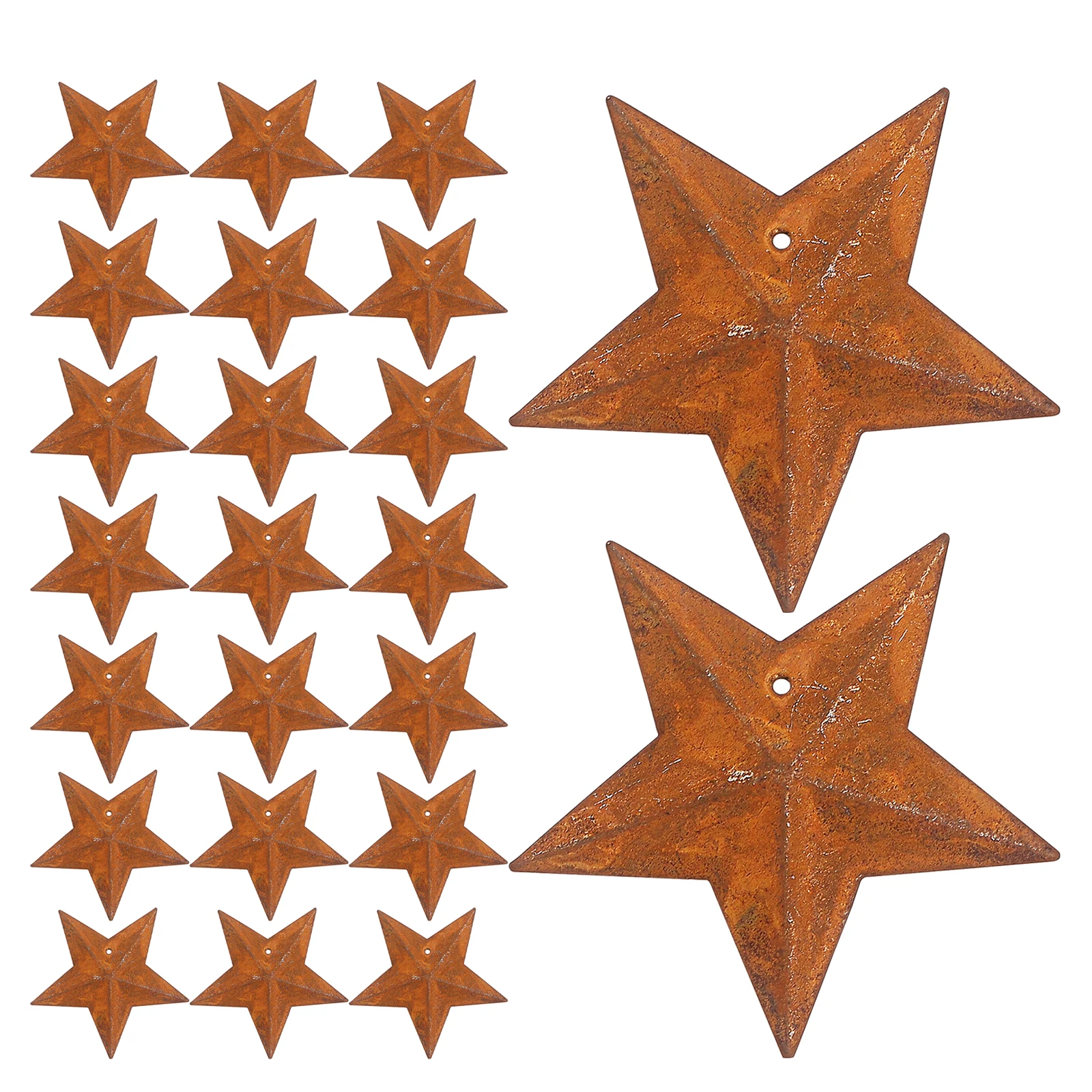 

40pcs Rustic Metal Barn Star Small Five-Pointed Star Hanging Decor For Farmhouse Wall Art Outdoor Tree Party Craft Ornament