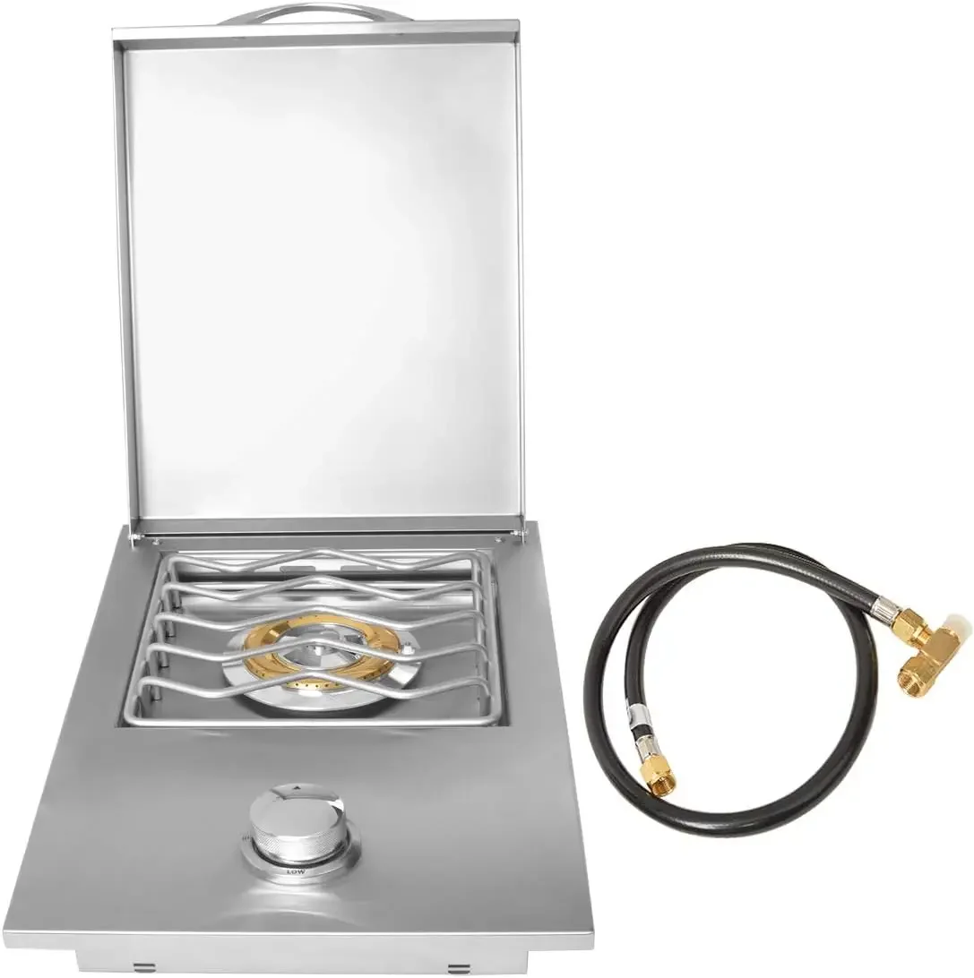 home.Built-in Stainless Steel Side Burner for Outdoor Kitchen - Natural Gas Only