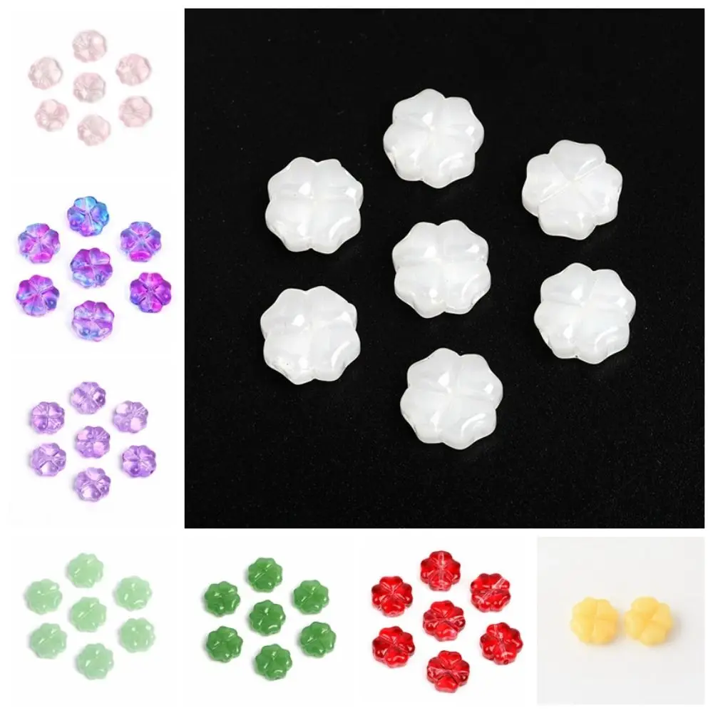 

Flat Round Crystal Flower Spacer Beads 10x10mm Clover Miniature Glass Accessories Glass Loose Beads Clover Loose Beads DIY