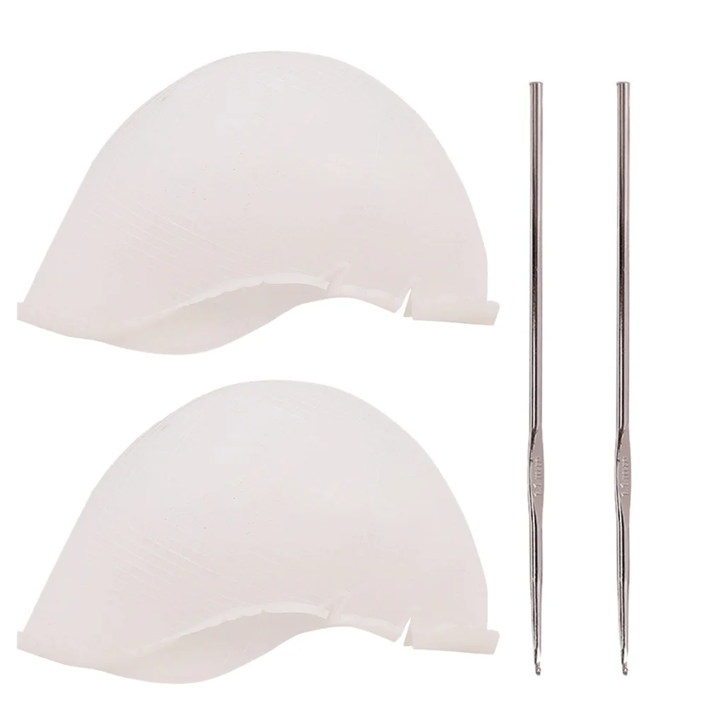 

2Set Hair Coloring Hats Silicone Dye Caps Flexible Durable Crochet Tool for Salon Hair Dyeing Professional Highlights