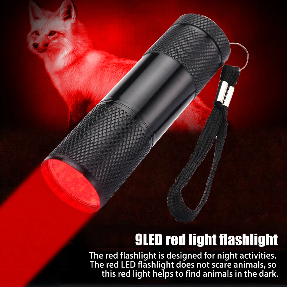 Mini 9LED 625nm Red Flashlight 1Mode Nurses Caregiver Vein Imaging Vein Finder Torch Bee farming Lantern Hotel Camera Detector