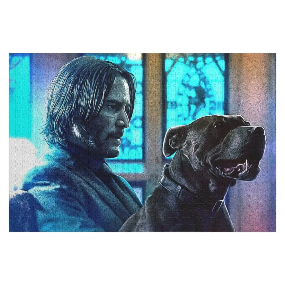 

John Wick and Dog Jigsaw Puzzle Personalized Wooden Name Customs With Photo Puzzle