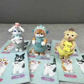 Mofusands 貓咪盲盒玩具,穿著三麗鷗角色服裝,手持可愛庫洛米、肉桂狗、Hello Kitty 收藏飾品 10 最佳銷售 三麗鷗盲盒 - №8