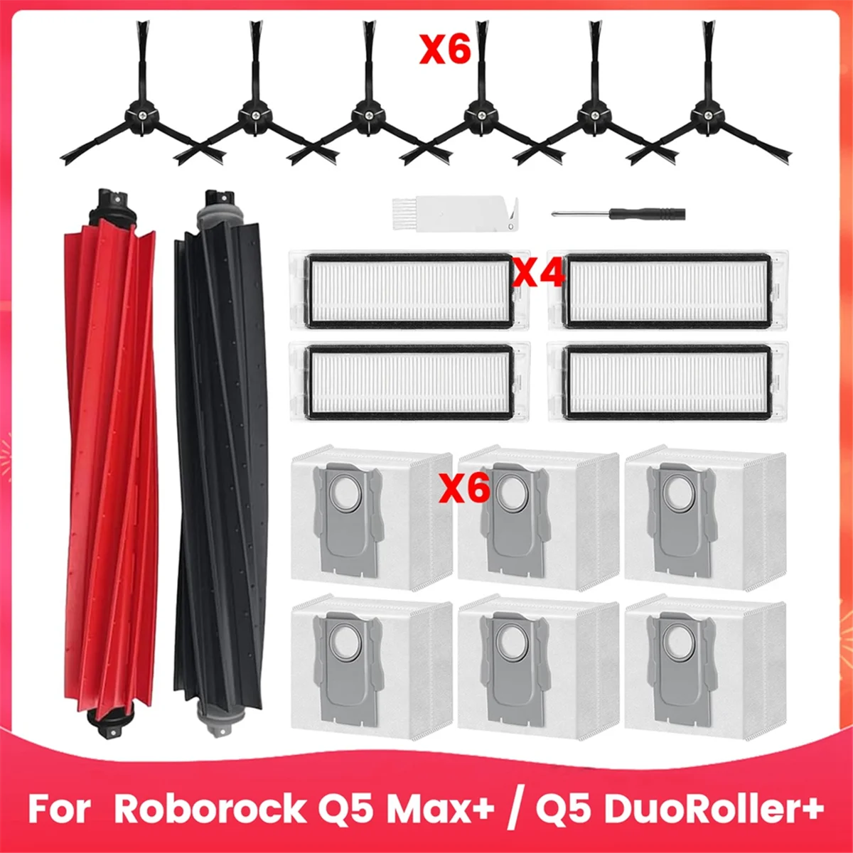 

Запасные части B75A для комплекта аксессуаров для робота-пылесоса Q5 Max+/Q5 DuoRoller+