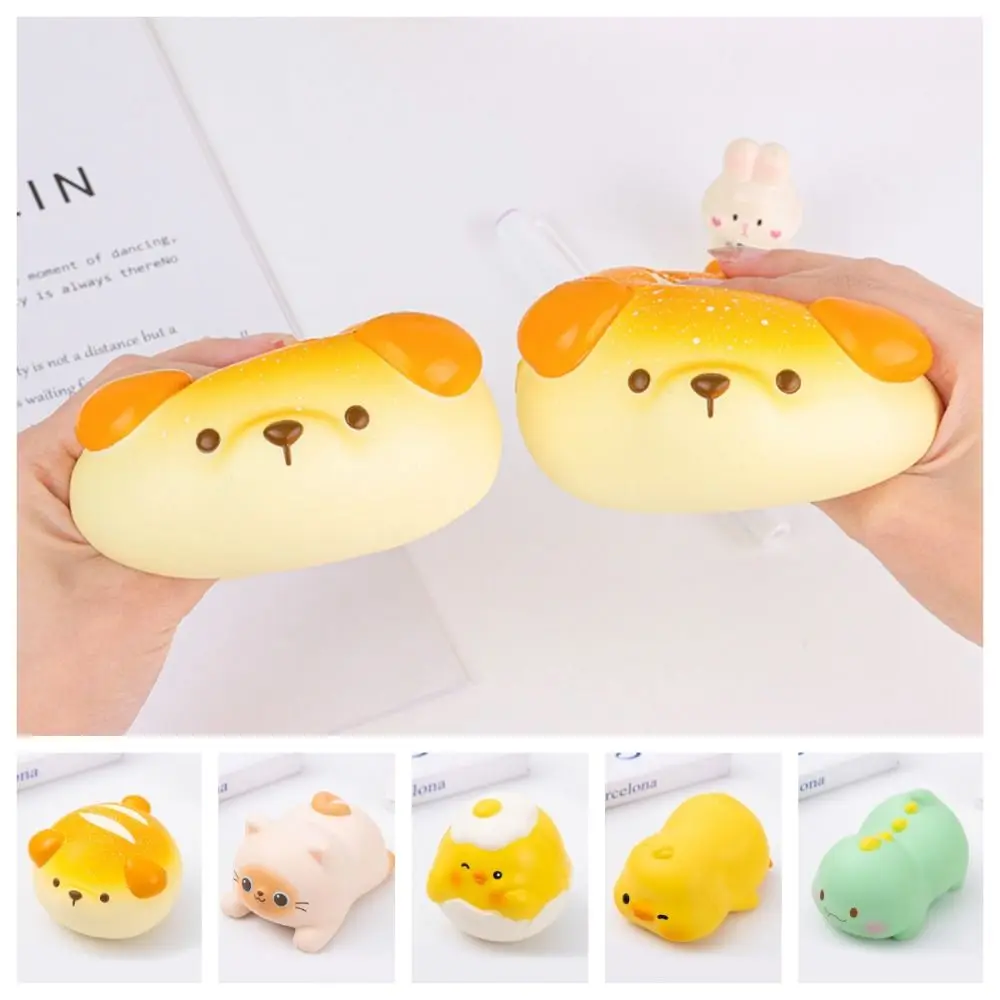 Creative Chick Bread Dog Fidget Toys Duck Soft Siamese Cat Slow Rebound Toy Round PU Dinosaur Squeeze Sensory Toys Kids