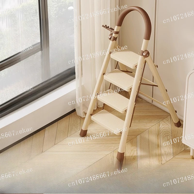 Ladder Multi-functional Small Light Portable Indoor Stairs Household Ladder Folding Telescopic Thickened Herringbone
