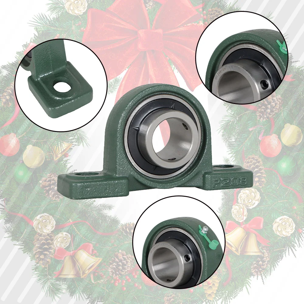 2 pezzi UCP208-24 cuscinetto del blocchetto di cuscino foro da 1-1/2 pollici cuscinetti del blocchetto di cuscino cuscinetto in acciaio 2 bulloni autoallineamento