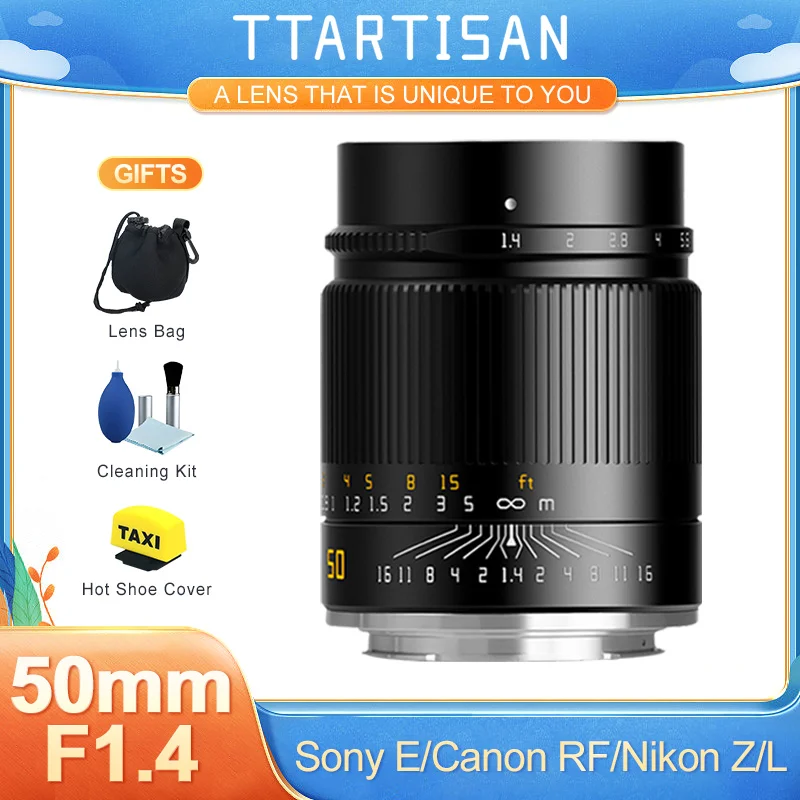 

TTArtisan 50mm F1.4 ASPH Full Frame Manual Focus Lenses for Sony FE Canon RF EOSR Nikon Z Sigma Lumix Leica L mount a6300 a7riv