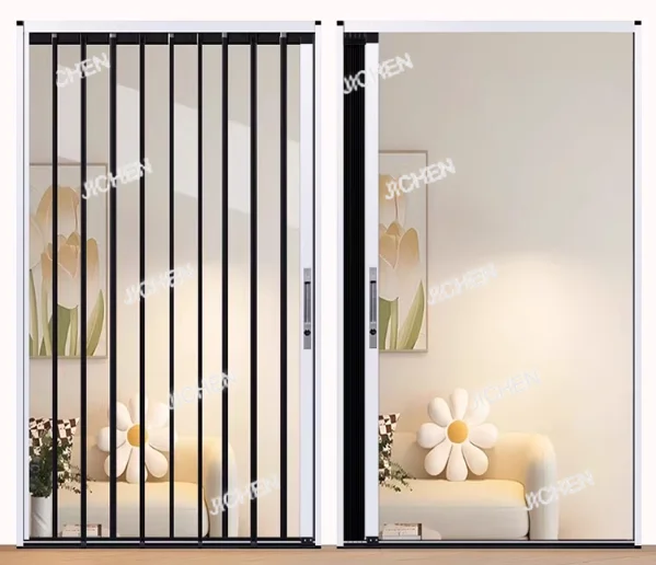 

Interior Crystal Folding Door, Oil and Smoke Proof Partition for Kitchen and Dining Area