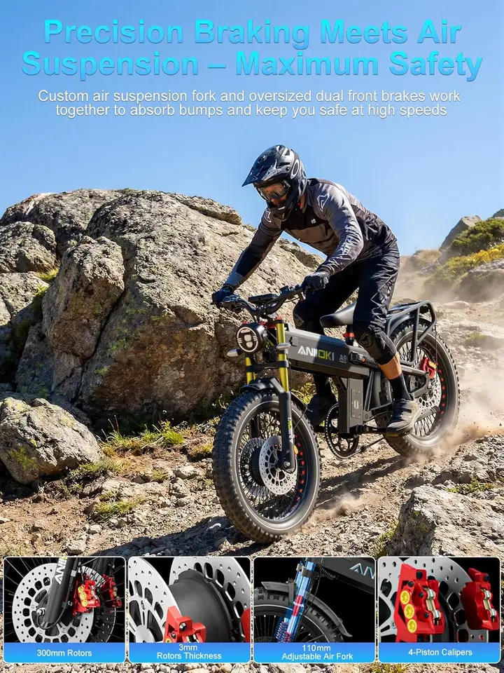 6000/7000W Dual Motor Electric Bike,46MPH 300Miles Long Range eBike,60/72V 70Ah/80Ah Battery,7-Speed,26×4.8" Fat Tire El image 9