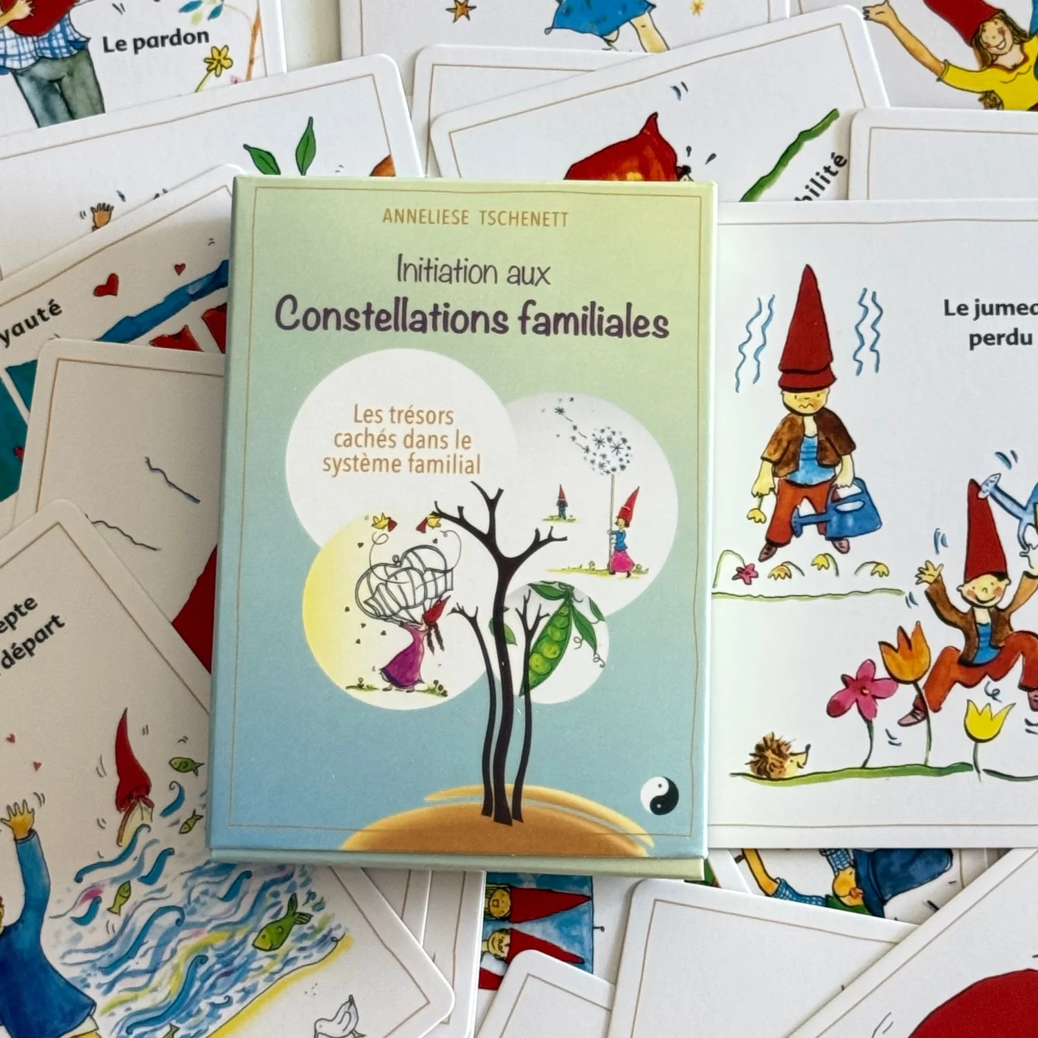 French Version Les trésors cachés dans le système familial Deck 35Pcs Initiation aux Constellations familiales Oracle Cards