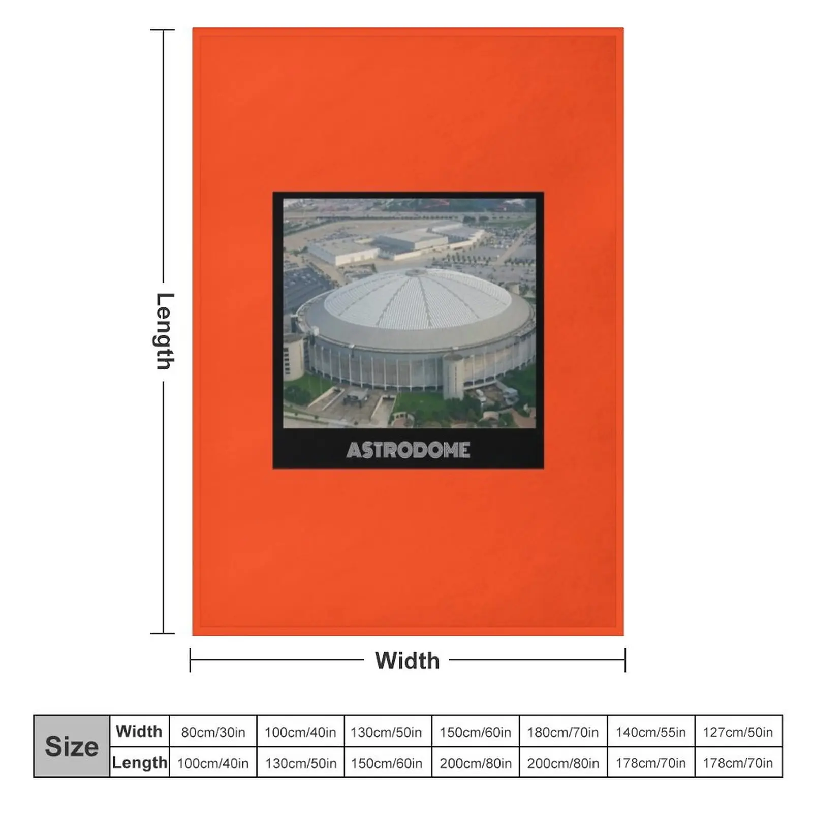 Astrodome Exterior- Orange Throw Blanket Camping Tourist Retros Blankets