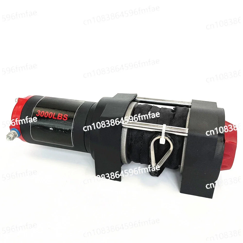 3000LBS Electric Winch 12V Synthetic Rope Electric Winch