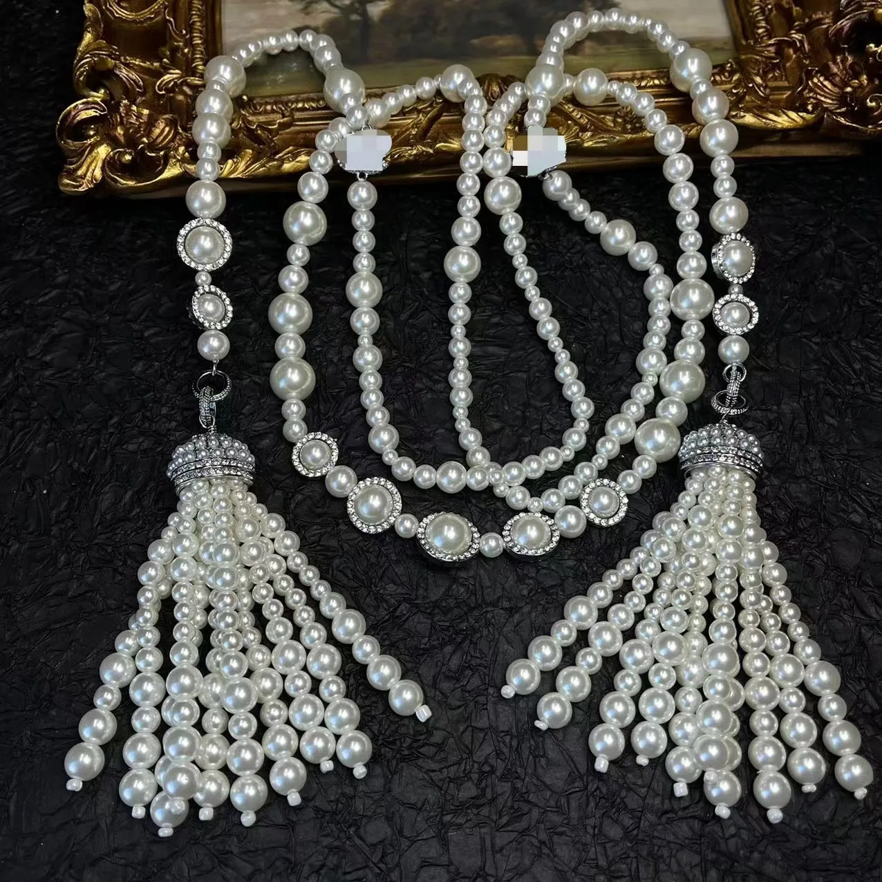 

High Quality Vintage Style Pearl Necklace Handmade Luxury Sweater Chain Party Necklace Accessories