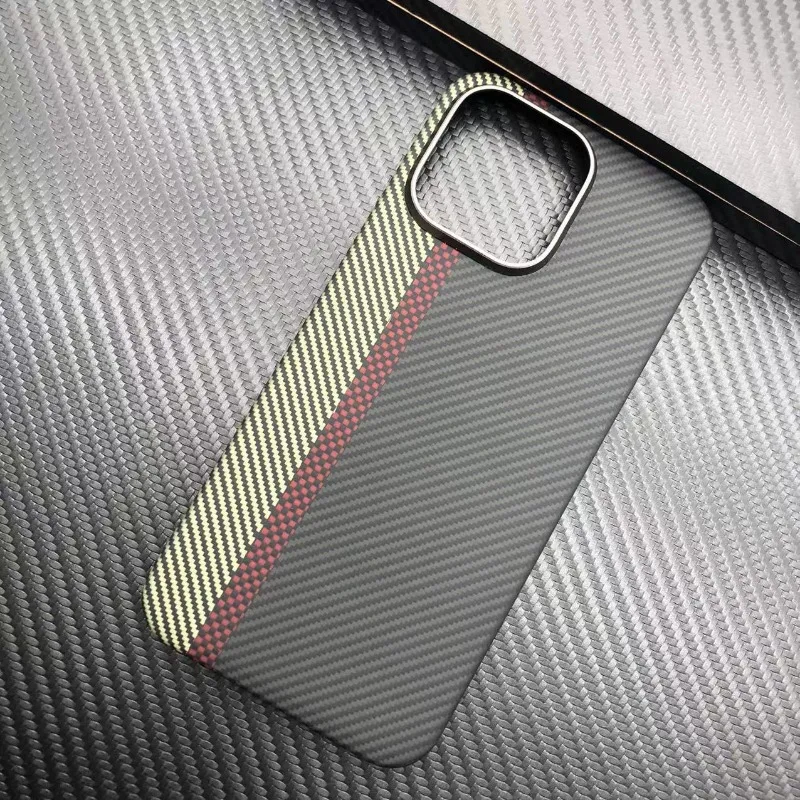 เคสโทรศัพท์มือถือสำหรับ iPhone14Pro 14 Promax และ iPhone 15Pro 15ProMax  วัสดุใยอะรามิด คุณภาพสูง บางเฉียบ ป้องกันการตกกระแทก ดีไซน์เรียบง่าย