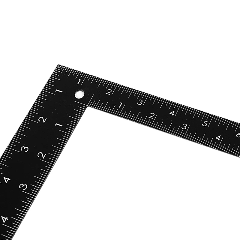 Teacher 0-30Cm 0-20Cm Measuring Range L Shaped Design Square Ruler Black