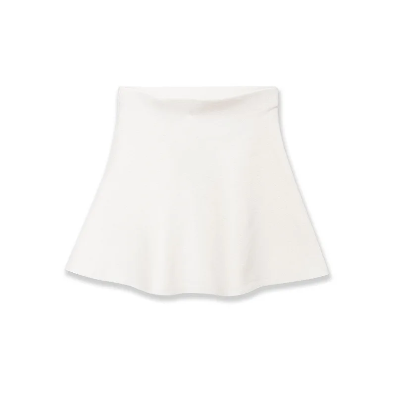Summer New White Stretch Knitted Waist Mini Skirt