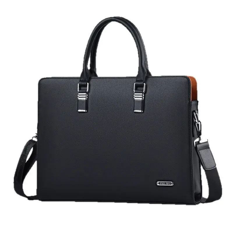 High-end Handbag Business Casual Large Capacity Luxury Men's Messenger Genuine Leather Briefcases Brief Men Case  Porte Document