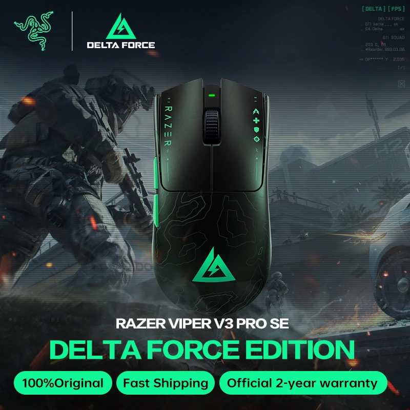 Razer × Delta Force Viper V3 Pro SE: rato sem fios para jogos, ideal para e-sports.