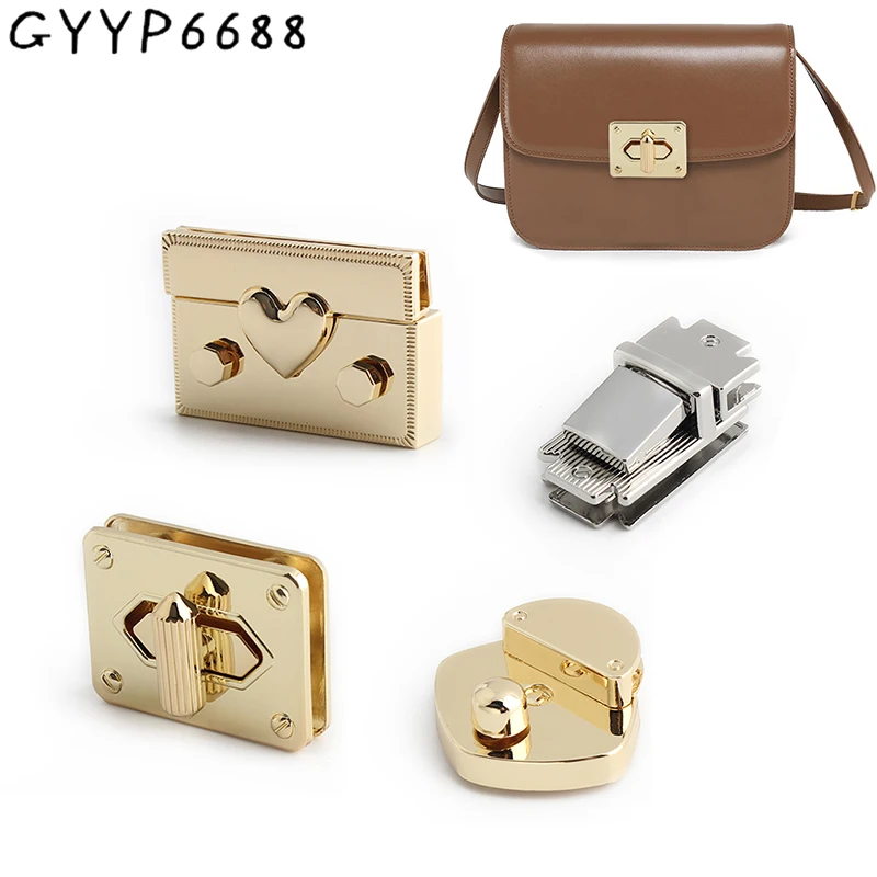 

2/5/20Sets Gold/Silver Metal Clasp Twist Lock For DIY Women Handbag Shoulder Bags Purse Luggage Push Locks Buckles Accessories