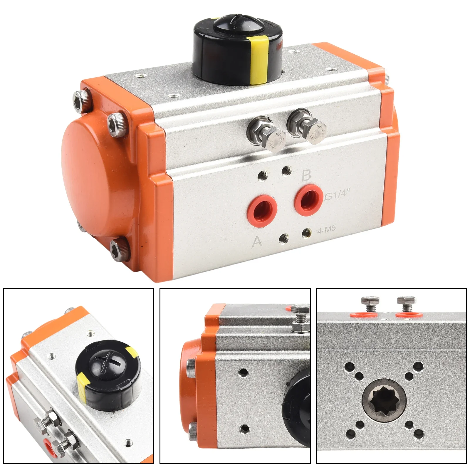 

1pc Pneumatic Actuator AT40/AT-52 Rotation Angle 90° Pneumatic Ball Valve Double Acting Corner Type Industrial Tool