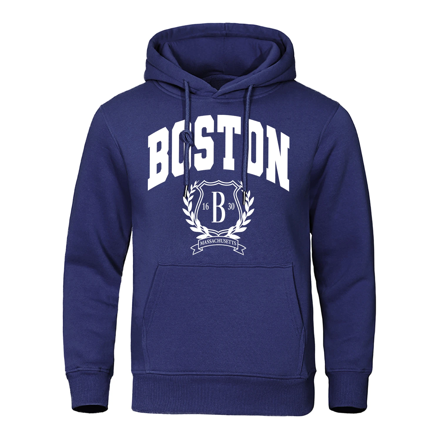 

Boston 1630 Massachusetts Prints Streetwear Mens Street Hip Hop Clothing Casual Fleece Hoodies Oversize Street Pullover Hoody